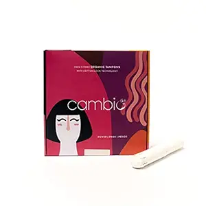 cambio 100% Organic Cotton Tampons With Cardboard Applicators, 8 Pieces, GOTS Certified, FDA Approved, Dermatologically Tested (Regular)