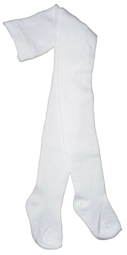 Baby Tights Plain Knitted Cotton Rich 6-12m White