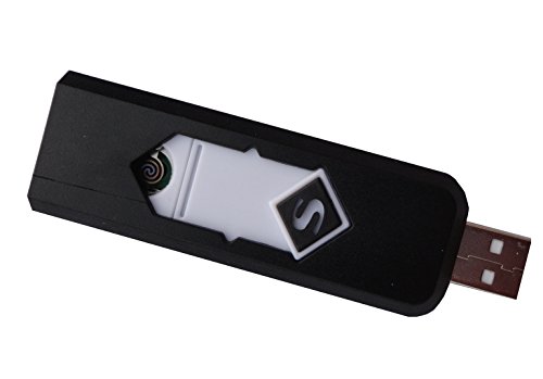 Qprods – Windgeschützt, ökologische Wolfram elektrische USB Feuerzeug. Ohne Flamme, Gas oder Flüssigkeiten. USB aufgeladen. Lichter Tausende von Zigaretten. 1 Jahr Garantie (Schwartz) - 3