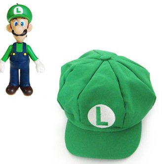 Luigi Cotton Elastic Green Hat Cosplay 