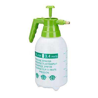 Relaxdays Pulvérisateur 1,5 Litre buse réglable en Laiton pour Plantes Jardin Produits ménagers PE, Blanc/Vert