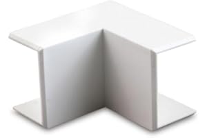 CEW COLCHESTER ELECTRICAL WHOLESALE LTD 16mm x 25mm PVC White Electrical Cable Cover Mini Trunking Conduit Wire Tidy Self Adhesive + Bends (1 x 16mm x 25mm Internal Bend Only)