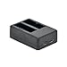 Price comparison product image SJCAM Dual Slot Battery Fast Charger with Cable for Action Camera SJ4000 SJ5000 M10 Series - Black