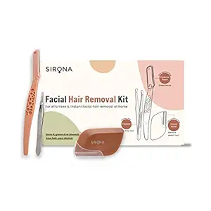 Sirona Reusable Facial Hair Removal Kit ? Set of 3 | Includes Tweezer, Eyebrow Razor & Face Razor | for Painless & effortless Instant Hair Removal at Home