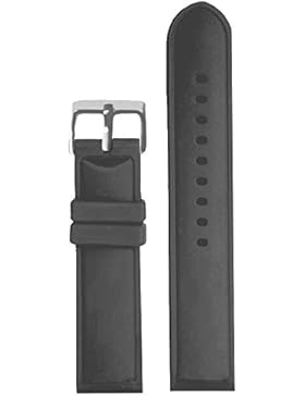 20mm einfach schwarz Silikon Jelly Gummi Damen Herren Armbanduhr Band Riemen