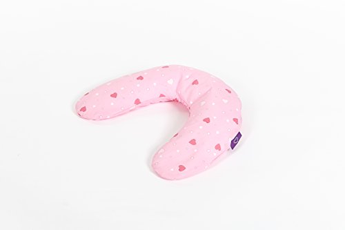 Träumeland T041008 Seitenlagerungskissen Design 11 mit geräuscharmer EPS-Perlenfüllung, Bezug 100% Baumwolle, abnehmbar, rosa