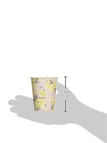 Talking Tables Truly Scrumptious Floral Pappbecher für eine Tee Party, Pink/Gelb (12 Stück) - 3