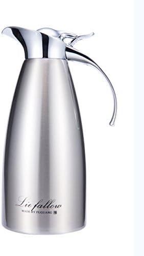 Vacuum Insulated Coffee Flask Double Wall Stainless Steel Coffee Pot ,1.5L Thermal Flask For Hot &amp; Cold Drinks ,Silver Vacuum Jug Water Pithcher 1500ml Insulated Pot