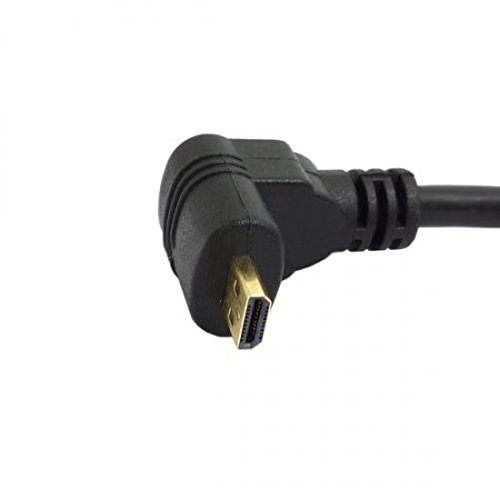 SYSTEM-S Micro HDMI aufwärts Winkel Winkelstecker 90° Gewinkelt zu HDMI Eingang Buchse Kabel 15 cm - 3