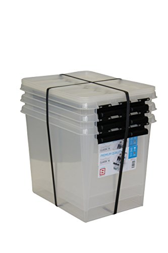 Orthex 34930703 3er Set Clipbox Smart Store Classic 16 Aufbewahrungsbox Plastik 40 x 30 x 43,5 cm, transparent - 2