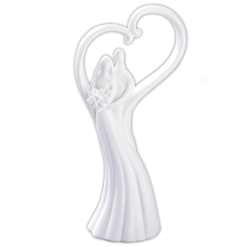 Cake Company moderne Hochzeit-Figur Braut-Paar: "Forever" | ca. 20 cm aus hochwertigem Porzellan | nicht essbare Kuchen-Deko für individuelle Hochzeit-Deko | eleganter Tortenaufsatz für die Hochzeit