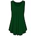 Produktbild OSYARD Damen Sommer Button Sleeveless Scoop Neck Shirts Falten Feste Tunika Tanktops(EU 46/XL, Grün)