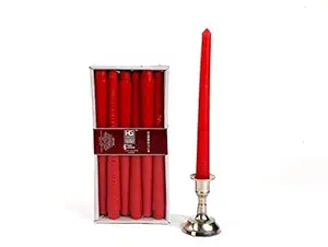 Hosley Pack of 6 Highly Fragranced Apple Cinnamon 25.4cm High Red Taper Candles