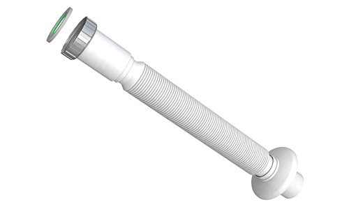 Abgangsrohr flexibel-1.1/4 ausziehbar Ausgang von 32 mm, mit Rosette. Für Waschtisch und Bidet