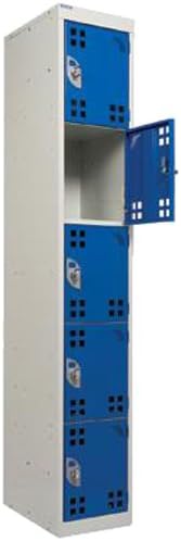 Action Handling BL1845456SX-Light Blue Solid Door Tool Charging Locker, 6 Tiers, Standard Plug, 1800 mm Height, 450 mm Width, 450 mm Depth, Light Blue