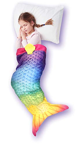 BEST DIRECT Sleepfun Bag Manta de Cola de Sirena para Niñas Para Cama, Coche, Sofá Tejido Suave y Cómodo 146cm x 50cm