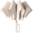 Zemic UV Umbrella with Novelty Carabiner Handle, Travel Umbrellas for Rain and Sun Windproof Compact, Automatic Open Close, 8 Ribs, Portable Umbrella for Men and Women