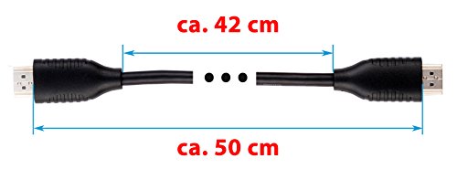 valonic 0,5m kurzes HDMI Kabel hochwertig, Ultra-HD, Full-HD, 3D, 4K, ARC, True HD Dolby 7.1, DTS-HD Master Audio, Ethernet, CEC, Kontakte vergoldet, 30 AWG, schwarz - 4