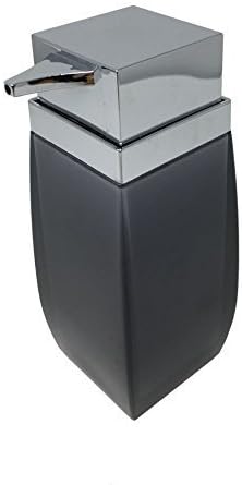 PLAIN CLEAR GREY WHITE CURVED BATHROOM SOAP DISPENSER H15CM X W6CM
