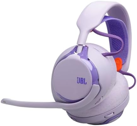 JBL Quantum 650 Cuffie Gaming Wireless, Suono JBL Quantum Spatial, Microfono con Cancellazione del Rumore, Cavo USB-C, Autonomia 45 Ore, Componenti Sostituibili, Compatibilità Multipiattaforma, Viola