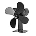Produktbild 4 Blades Hitze Powered Herd Fan Log Holzofen Ecofan Quiet Schwarz Home Kamin Fan Effiziente Wärmeverteilung