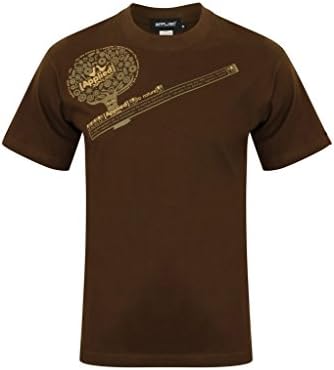 APPLIED CLOTHING Mens Brown T-Shirt - 100 Percent Design - Funny Cool Funky Printed Loose Fit Surf Skate SnowBoard Streetwear Style RingSpun Fair trade Cotton Slogan Illustration Screen Printed