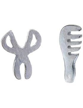 Snykk - Schere Kamm Ohrstecker 925 Sterling Silber