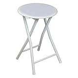 Harbour Housewares Tabouret Pliant Rond et Compact - Blanc