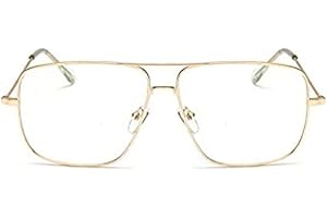 TECH-LINE-DIRECT FASHION ACCESSORIES TECH-LINE-DIRECT Vintage 2019 Gold Metal Frame Eyeglasses Mens Womens Sun glasses Retro Square Optical Lens Eyewear Nerd Clear Lens Glasses