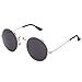 Silver Kartz Classic Round Unisex Sunglasses (wy137|50|Black) RS.325.00