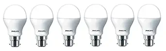 PHILIPS 9W B22 LED White Bulb, Pack of 6