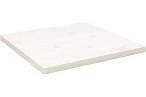 vidaXL Tablero de Mesa Cuadrado Madera Maciza Pino Blanco 40x40x2,5 cm, Superficie de Mesa, Tablero de Mesa de Madera Maciza, Tablero de Mesa de Comedor