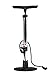 Produktbild Bicycle Gear Fahrradpumpe, Stand-Luftpumpe mit Schlauchhalter und Adapter für PKW-, Rennrad- und Fahrrad-Ventile Plus 2 Extra-Adapter (Bälle, Luftmatratzen), Leistung ca. 16 Bar, schwarz/Silber