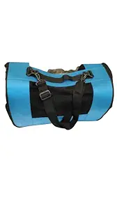 Animal Lovers PET Shop Cat Carrier Side Bag Airline Travel Breathable Mesh Panels for Ventilation (Blue)