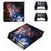Produktbild eseeking Full Body Violett und Blau Cosmic Nebular Vinyl Schützende Haut Aufkleber für PS4 Pro Konsole und 2 Controller Skins