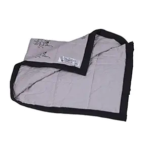 Cotton Printed Pet Blanket | Cotton Jersey Soft & Cosy Blanket for Dogs Cat & Rabbit| Super Soft Brethable Three Layered Blanket for Pet |Quilted Mild Winter Warm Blanket _ Grey