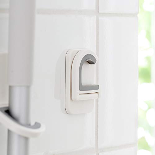 Preisvergleich Produktbild goodjinHH Mop Besen Halter, 2 Werkzeughalter als praktische Wandhalterung - Gerätehalter Set - Stielhalter und Halterung für Besen, Rechen, Spaten und co - Halter für Gartenwerkzeug (Weiß)