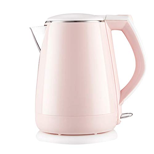TD Bouilloire Bouilloire lectrique Bouilloire Bouilloire Cuisine Bouilloire Portable Bouilloire Htel Bouilloire Double Anti-bouillantage 1.5W Acier Inoxydable 1.5L Rose