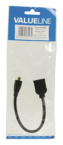 Valueline VGVP34790B02 High Speed HDMI Kabel mit Ethernet (Mikrostecker auf Eingang, 0,2m) schwarz - 3
