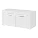 Produktbild trendteam Garderobe Sitzbank Schuhschrank Schrank Kito, 93 x 45 x 37 cm in Korpus Weiß, Front Weiß Glanz mit viel Stauraum