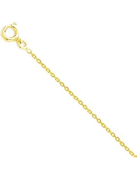 Massive Halskette, echtes Gelbgold, diamantiert, für Kinder