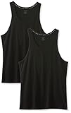 Calvin Klein Negro 2 Pack Cotton Stretch Vests.