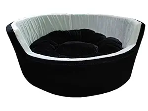 Jerry's Soft Dual Round Dog/Cat Bed Color Black White (Small, Black White)