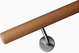 handlauf hornbach Handlauf Buche & Radius Buche Handlauf mit Radius u. Halter Ø42mm in verschiedenen Längen (050cm 2 Edelstahl-Halter)