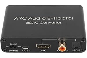 HDMI ARC Audio Extractor, 192KHz Digital Analog Audio Converter Optisk SPDIF Koaxial 3,5 Mm Hörlursutgång, ARC Optisk Koaxial