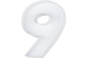 WENPACK 20.8cm Fillable Cardboard Number Paper Mache Shaped Container Box Birthday Party(White, 6 or 9)