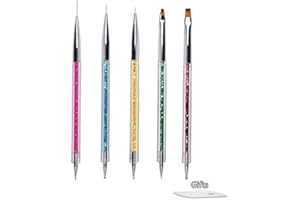 MILAI 5 pezzi pennell unghie Nail Art Brush Set pennelli unghie Nail Art Liner Brush Nail Art Dotting Drawing Brush Pen Acrylic UV Gel 3D Sparkle Liner Nail Polish Pen Set per il fai da te Nail Art Design