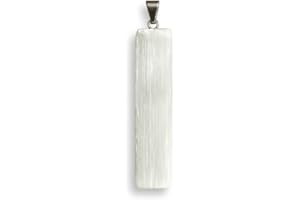 Vera Mentis Pendentif en Sélénite Naturelle, Pierre Semi-Précieuse, Cristal Blanc