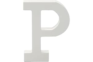 HOME SOLAZZIA Dekorative weiße Holzbuchstaben und Zahlen, 15 cm (P)