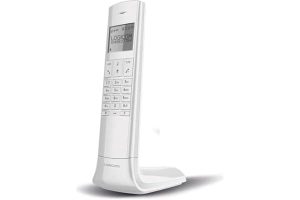 Logicom Luxia 150 Téléphone Sans fil Blanc et Gris